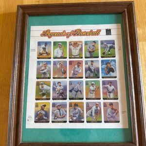 Framed Legends of Baseball STAMPS 2000 USPS Sheet of Twenty 33 Cent United State